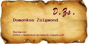 Domonkos Zsigmond névjegykártya
